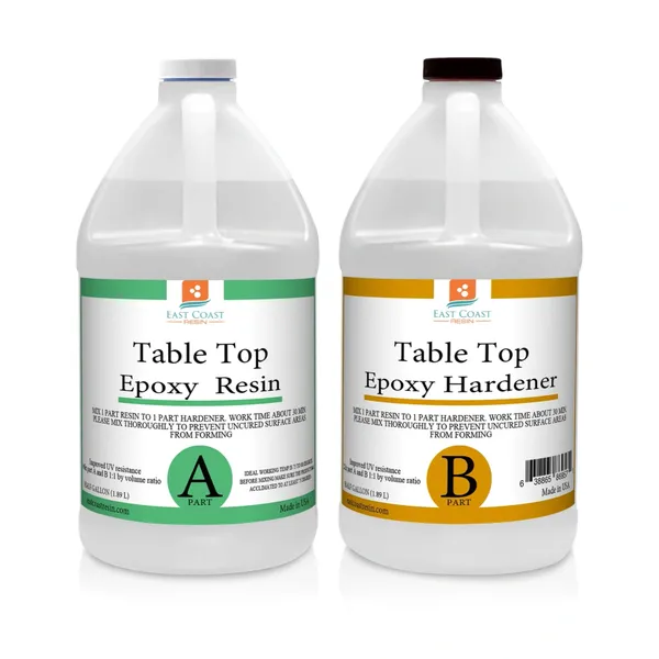 Table Top Epoxy Resin 1 Gallon Kit (1/2 gallon Part A + 1/2 gallon Part B)