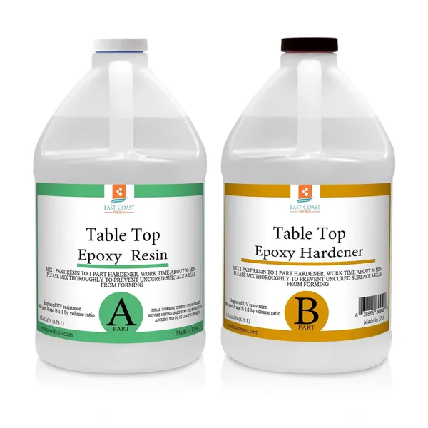 Table Top Epoxy Resin 2 Gallon Kit (1 gallon Part A + 1 gallon Part B)