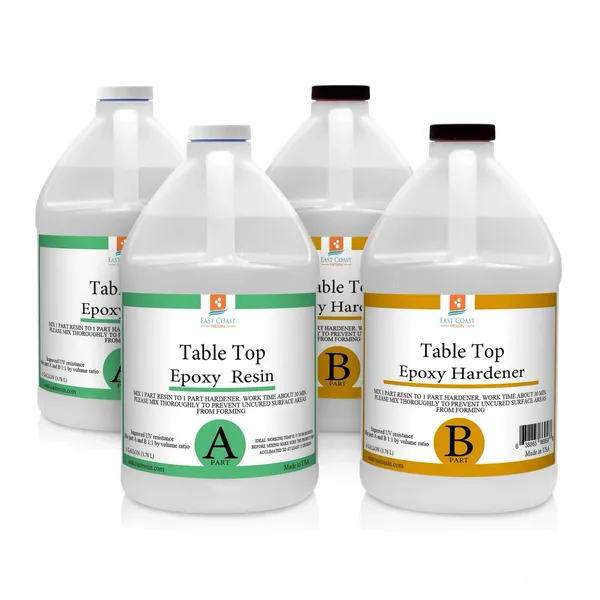 Table Top Epoxy Resin 4 Gallon Kit (2 gallons Part A + 2 gallons Part B)